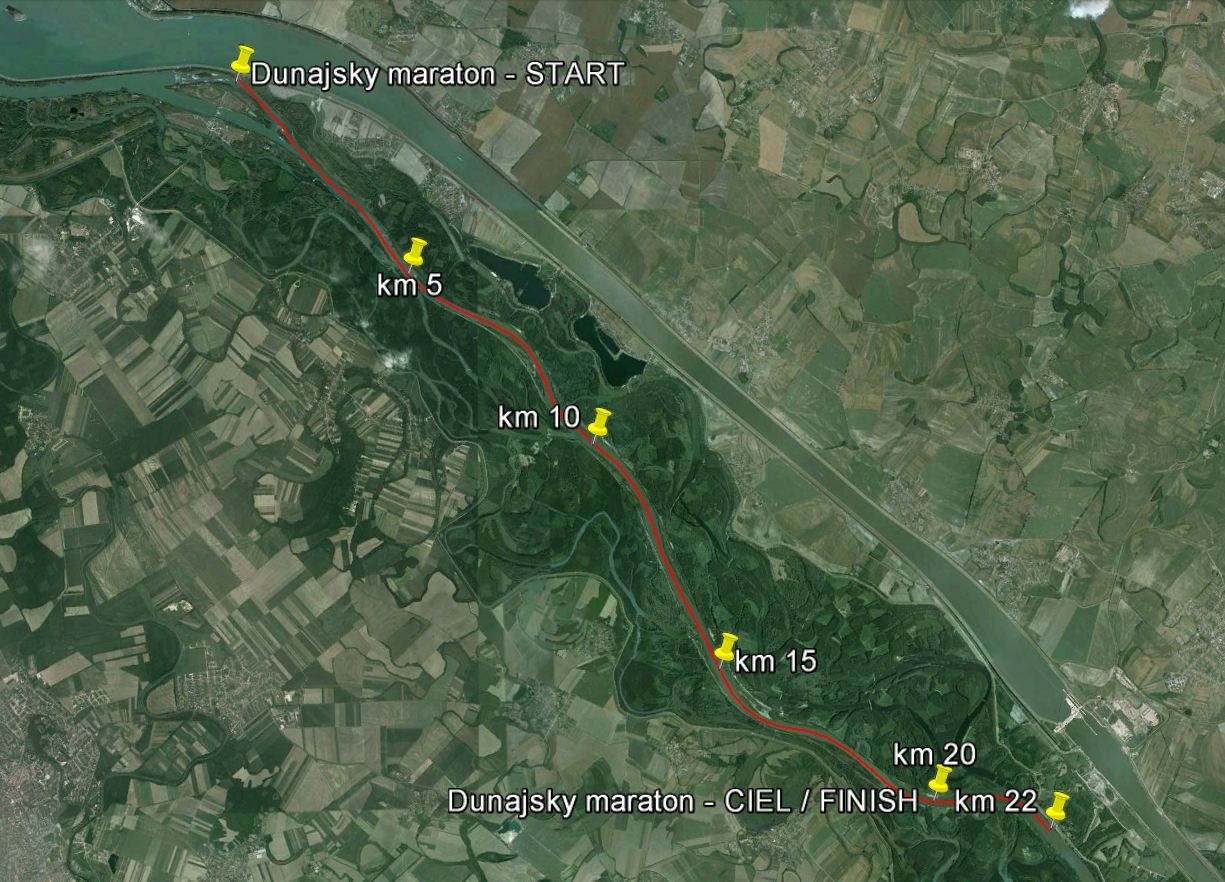 Dunajský maratón - plán trate