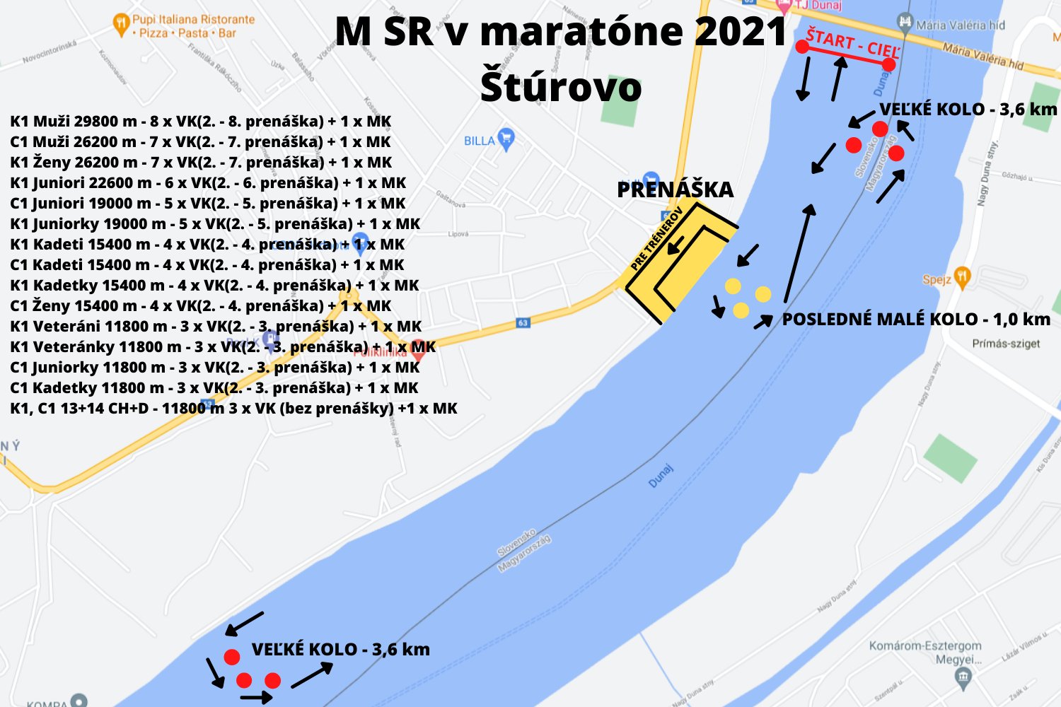Majstrovstvá Slovenska - maratón - plán trate